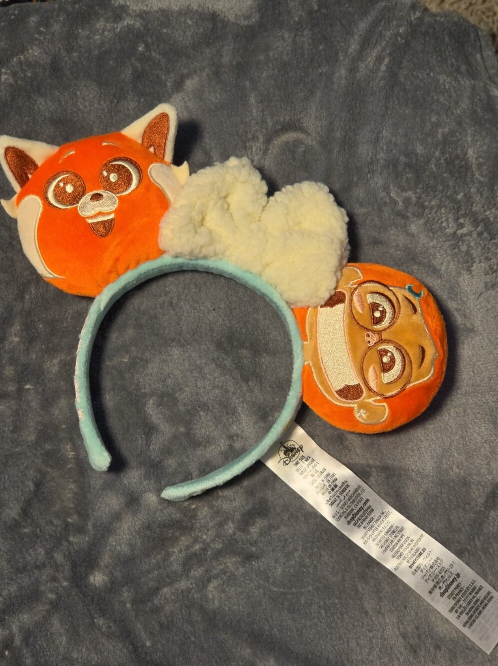 Disney Orange Plush Character Ear Headband with Light Blue Band